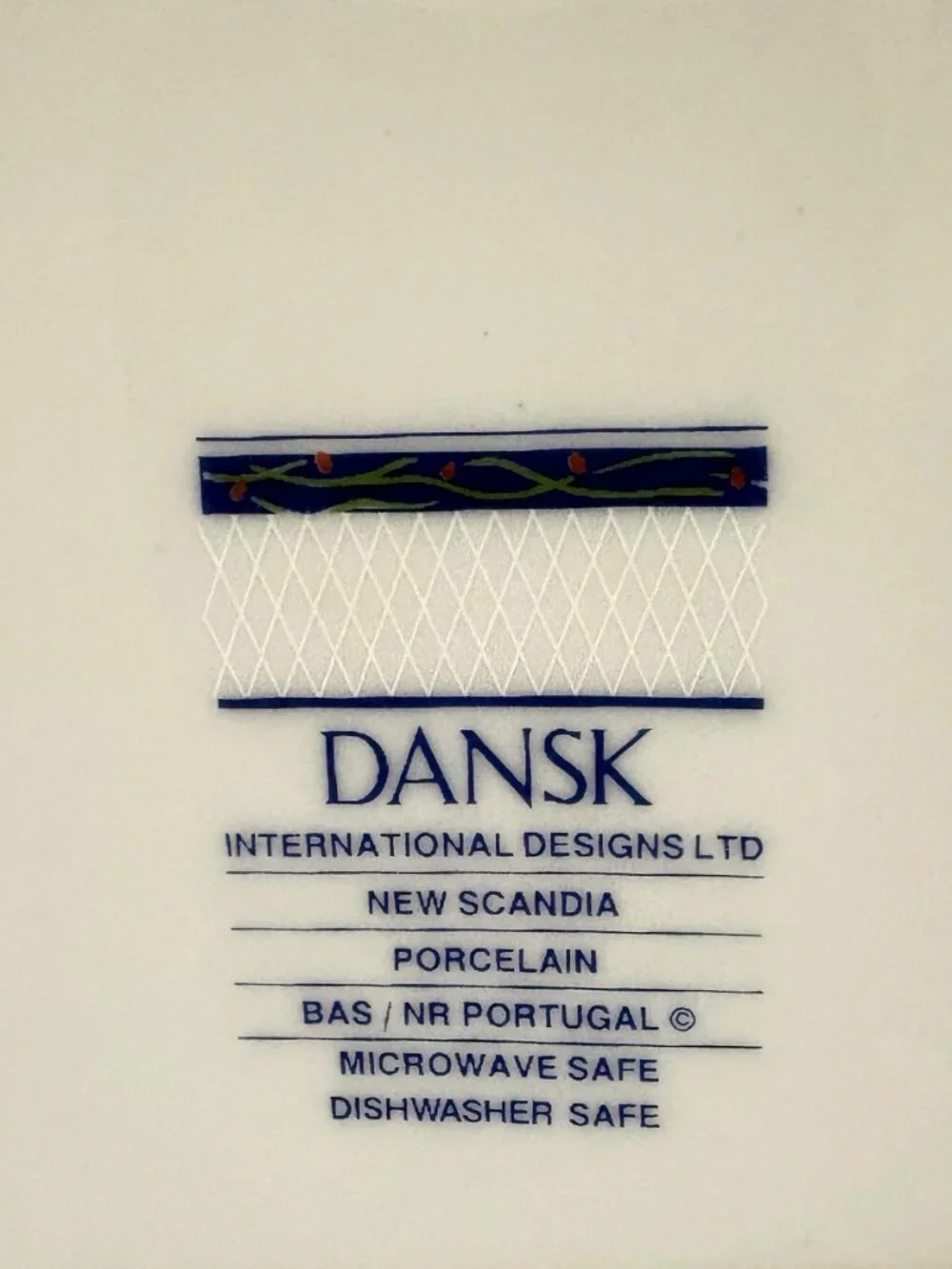 Pair of Dansk New Scandia Porcelain Dinner Plates 11 inch Made in Portugal